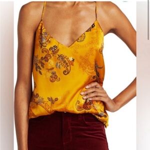 L'AGENCE silk Mustard Floral Camisole